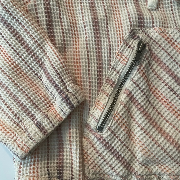 Free People Waffle Knit Full Zip Lightweight Jacket Size M - Picture 6 of 11